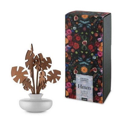 ALESSI Alessi-Hmm Leaf diffuser for rooms in porcelain and mahogany wood